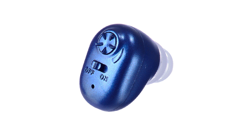 Aparelhos auditivos recarregáveis ​​baratos ITC de cor azul no ouvido