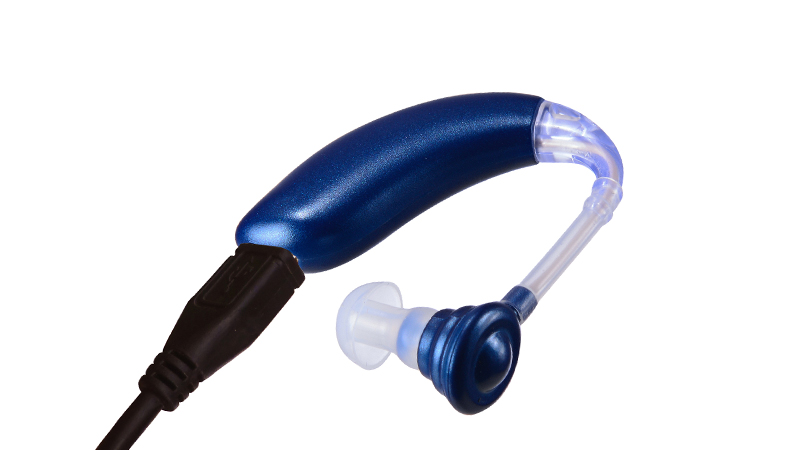 Novos aparelhos auditivos recarregáveis ​​do tipo BTE Fashion Blue