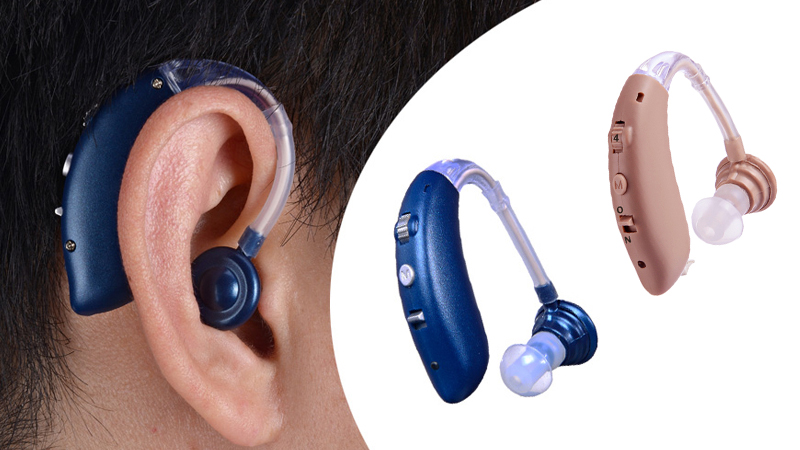 Aparelhos auditivos BTE Bluetooth com baterias recarregáveis