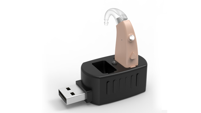 Suporte para carregador USB Aparelho auditivo recarregável para processamento de sinais digitais Aparelhos auditivos