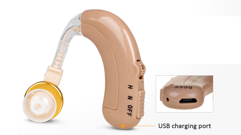 Carregador USB recarregável e barato amplificador de aparelho auditivo C-109