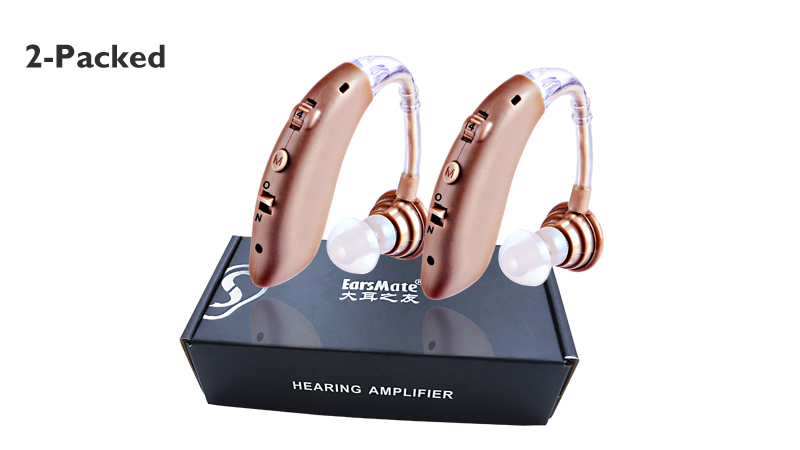Pacote de 2 conjuntos de aparelhos auditivos recarregáveis ​​Walmart registrado na FDA