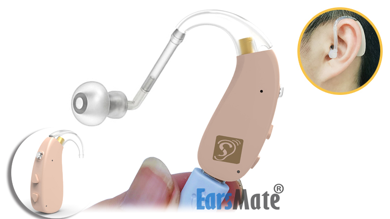 Melhores aparelhos auditivos EarsMATE FDA OTC 2020 com bateria recarregável e redução de ruído